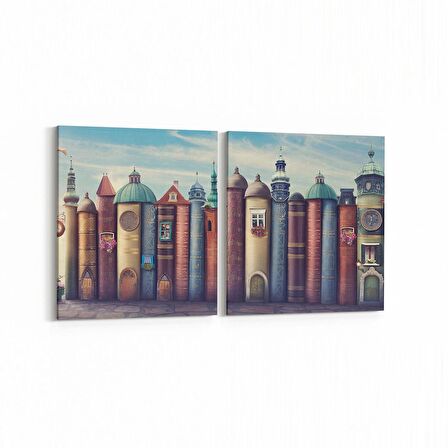Olla 12730K2Y Çocuk Odası Görseli 2'li Yatay Kanvas Tablo (Ölçü: 85X40)