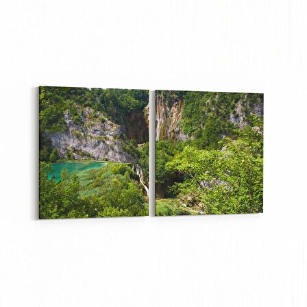 Olla 13587K2Y Doğa / Manzara Görseli Kare 2'li Yatay Kanvas Tablo (Ölçü: 125X60)