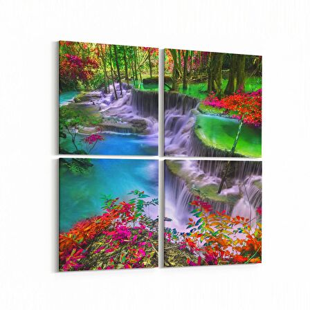 Olla 14476K4 Doğa / Manzara Görseli Kare 4'lü Kanvas Tablo (Ölçü: 65X65)