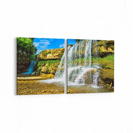 Olla 13262K2Y Doğa / Manzara Görseli Kare 2'li Yatay Kanvas Tablo (Ölçü: 85X40)