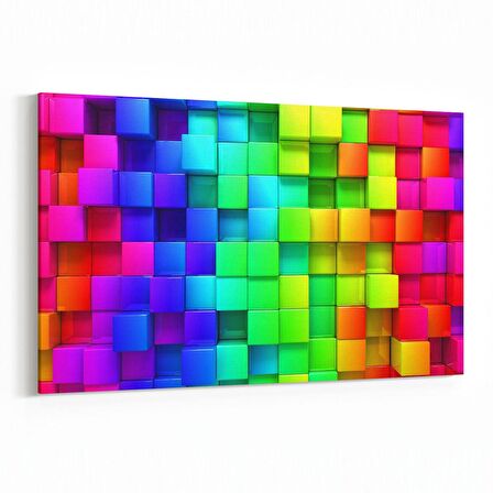 Olla 10057Y Abstract 3 Boyut Görsel Yatay Kanvas Tablo (Ölçü: 45X30)