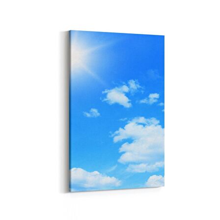 Olla 15786D Gökyüzü Bulut Görseli  Dikey Kanvas Tablo (Ölçü: 100X150)