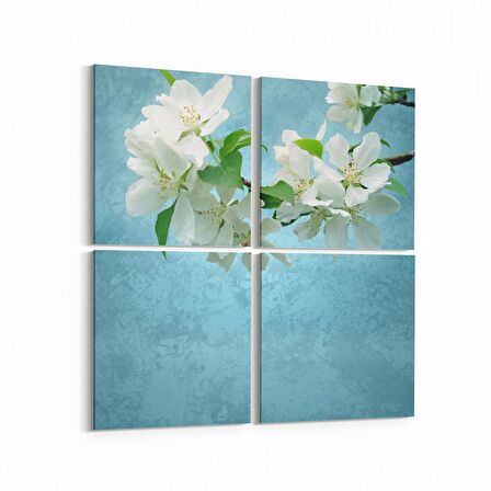 Olla 11054K4 Ağaç Görseli Kare 4'lü Kanvas Tablo (Ölçü: 65X65)