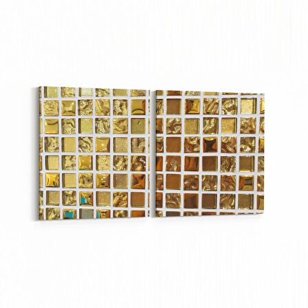 Olla 10305K2Y Abstract Görsel Kare 2'li Yatay Kanvas Tablo (Ölçü: 145X70)