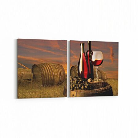 Olla 15040K2Y Gıda Görseli Kare 2'li Yatay Kanvas Tablo (Ölçü: 125X60)