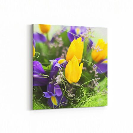 Olla 11614K Çiçek Görseli Kare Kanvas Tablo (Ölçü: 25X25)