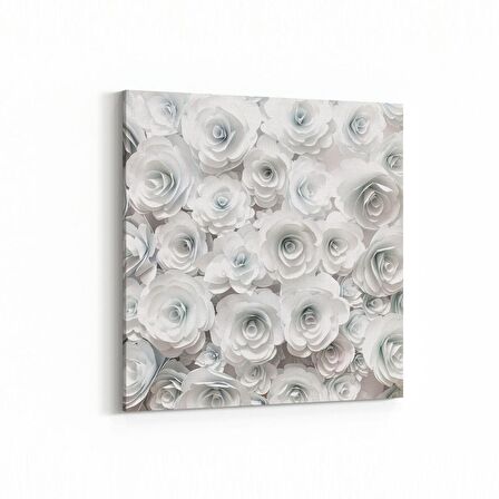 Olla 11597K Çiçek Görseli Kare Kanvas Tablo (Ölçü: 25X25)