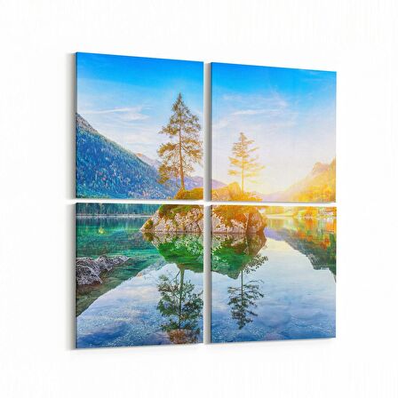 Olla 13333K4 Doğa / Manzara Görseli Kare 4'lü Kanvas Tablo (Ölçü: 145X145)
