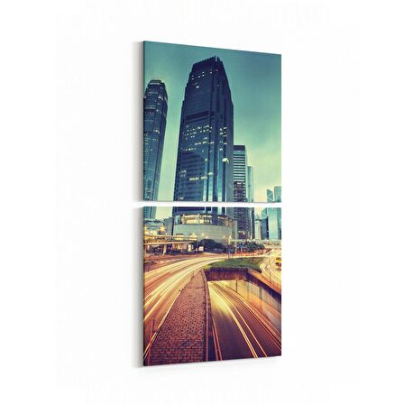 Olla 18361KD Yapı Görseli Kare 2'li Dikey Kanvas Tablo (Ölçü: 30X65)