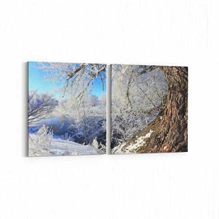 Olla 13786K2Y Doğa / Manzara Görseli Kare 2'li Yatay Kanvas Tablo (Ölçü: 125X60)