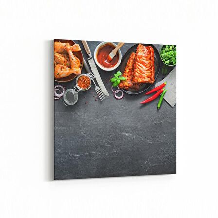 Olla 15054K Gıda Görseli Kare Kanvas Tablo (Ölçü: 25X25)