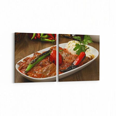 Olla 15058K2Y Gıda Görseli Kare 2'li Yatay Kanvas Tablo (Ölçü: 105X50)