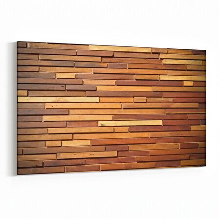 Olla 11992Y Ahşap Desen Görseli Yatay Kanvas Tablo (Ölçü: 150X100)