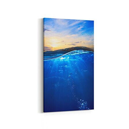 Olla 13038DD Deniz / Okyanus Görseli Dikey Dar Kanvas Tablo (Ölçü: 40X80)