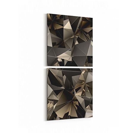 Olla 10100K2D Abstract Görsel Kare 2'li Dikey Kanvas Tablo (Ölçü: 30X65)