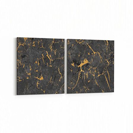 Olla 16678K2Y Mermer Desen Görsel Kare 2'li Yatay Kanvas Tablo (Ölçü: 125X60)