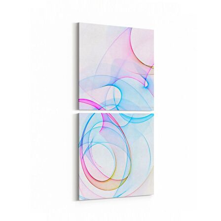 Olla 10131K2D Abstract Görsel Kare 2'li Dikey Kanvas Tablo (Ölçü: 30X65)