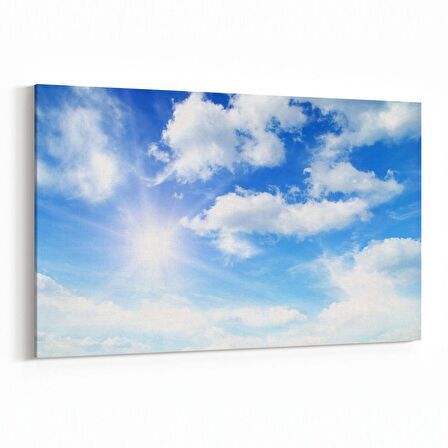 Olla 15804Y Gökyüzü Bulut Görseli  Yatay Kanvas Tablo (Ölçü: 120X80)