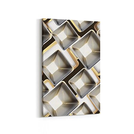 Olla 14887D Geometrik Desen Görseli Dikey Kanvas Tablo (Ölçü: 100X150)