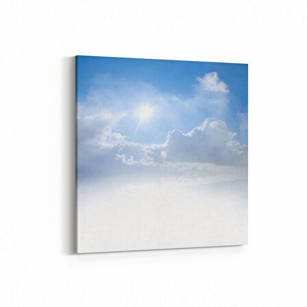 Olla 15460K Gökyüzü Bulut Görseli  Kare Kanvas Tablo (Ölçü: 25X25)