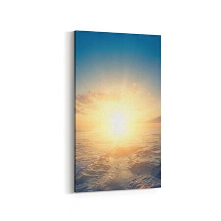 Olla 16013DD Günbatımı Görseli Dikey Dar Kanvas Tablo (Ölçü: 30X60)
