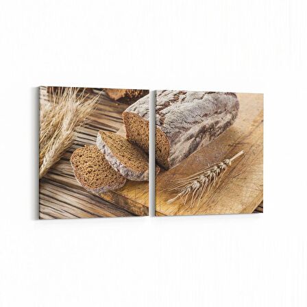 Olla 15200K2Y Gıda Görseli Kare 2'li Yatay Kanvas Tablo (Ölçü: 65X30)