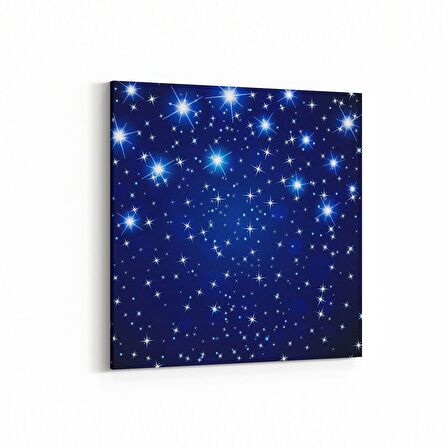 Olla 14754K Gece Gökyüzü Görseli Kare Kanvas Tablo (Ölçü: 25X25)