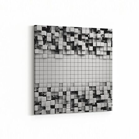 Olla 10024K Abstract 3 Boyut Görsel Kare Kanvas Tablo (Ölçü: 30X30)