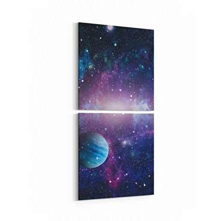 Olla 17689K2D Uzay Görseli Kare 2'li Dikey Kanvas Tablo (Ölçü: 30X65)