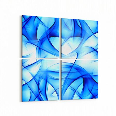 Olla 10159K4 Abstract Görsel Kare 4'lü Kanvas Tablo (Ölçü: 145X145)
