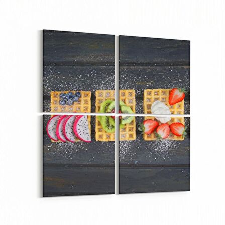 Olla 14971K4 Gıda Görseli Kare 4'lü Kanvas Tablo (Ölçü: 65X65)