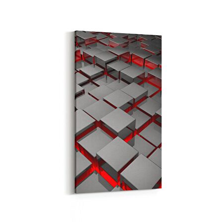 Olla 10053DD Abstract 3 Boyut Görsel Dikey Dar Kanvas Tablo (Ölçü: 40X80)