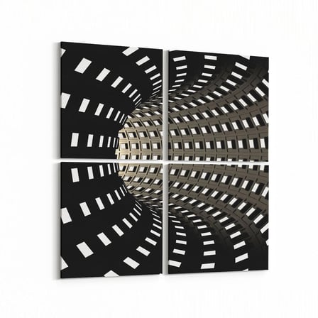 Olla 10260K4 Abstract Girdap Görsel Kare 4'lü Kanvas Tablo (Ölçü: 125X125)