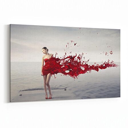 Olla 17028Y Model / Manken Görseli Yatay Kanvas Tablo (Ölçü: 70X50)