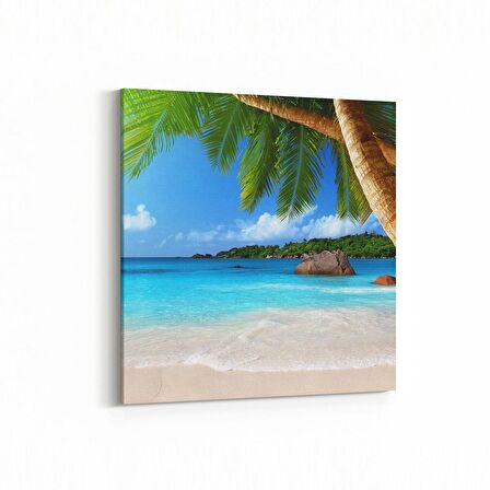 Olla 16392K Kumsal / Sahil Görseli Kare Kanvas Tablo (Ölçü: 25X25)