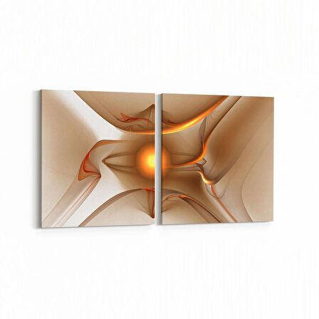 Olla 10150K2Y Abstract Görsel Kare 2'li Yatay Kanvas Tablo (Ölçü: 65X30)