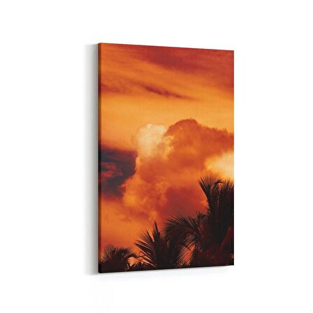 Olla 15933D Günbatımı Görseli Dikey Kanvas Tablo (Ölçü: 100X150)