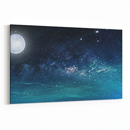 Olla 14819Y Gece Gökyüzü Görseli Yatay Kanvas Tablo (Ölçü: 120X80)