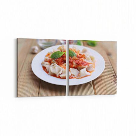 Olla 15187K2Y Gıda Görseli Kare 2'li Yatay Kanvas Tablo (Ölçü: 85X40)