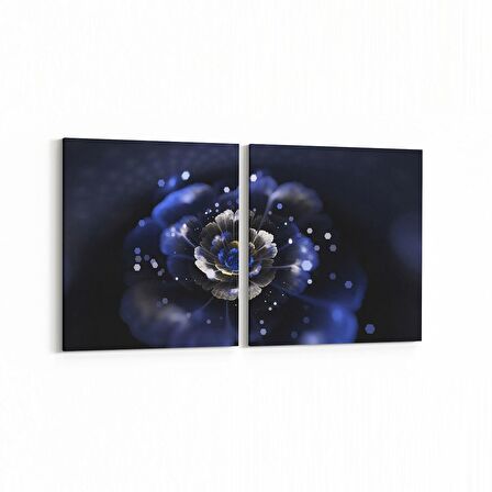 Olla 10391K2Y Abstract Görsel Kare 2'li Yatay Kanvas Tablo (Ölçü: 85X40)
