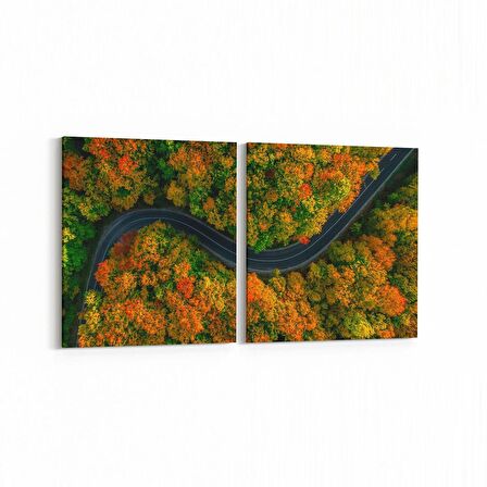 Olla 14467K2Y Doğa / Manzara Görseli Kare 2'li Yatay Kanvas Tablo (Ölçü: 85X40)