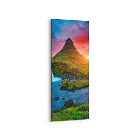 Olla 16053DI Günbatımı Görseli Dikey İnce Kanvas Tablo (Ölçü: 40X120)