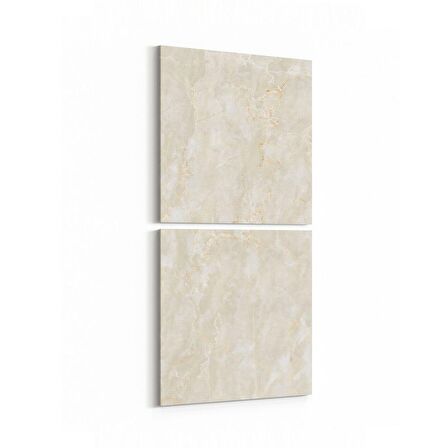 Olla 16725K2D Mermer Desen Görsel Kare 2'li Dikey Kanvas Tablo (Ölçü: 30X65)