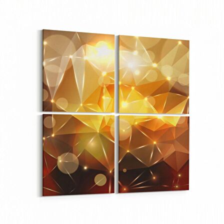 Olla 10308K4 Abstract Görsel Kare 4'lü Kanvas Tablo (Ölçü: 145X145)