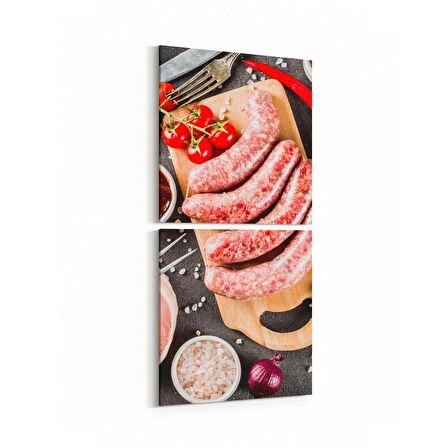 Olla 15056K2D Gıda Görseli 2'li Dikey Kanvas Tablo (Ölçü: 30X65)