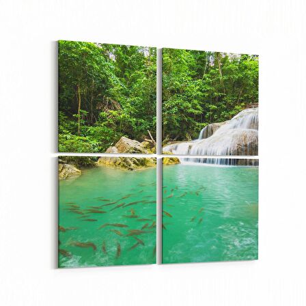 Olla 13687K4 Doğa / Manzara Görseli Kare 4'lü Kanvas Tablo (Ölçü: 65X65)