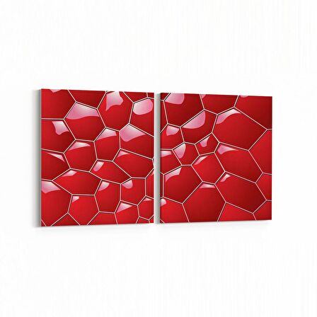 Olla 10042K2Y Abstract 3 Boyut Görsel Kare 2'li Yatay Kanvas Tablo (Ölçü: 125X60)