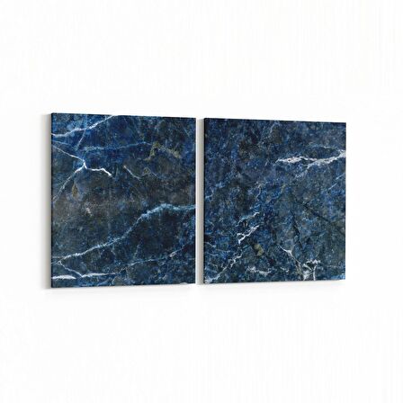 Olla 16722K2Y Mermer Desen Görsel Kare 2'li Yatay Kanvas Tablo (Ölçü: 145X70)