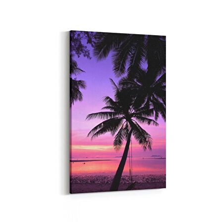 Olla 16072D Günbatımı Görseli Dikey Kanvas Tablo (Ölçü: 70X105)