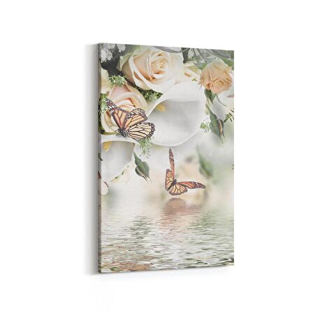 Olla 11721D Orkide Çiçek Görseli Dikey Kanvas Tablo (Ölçü: 60X90)